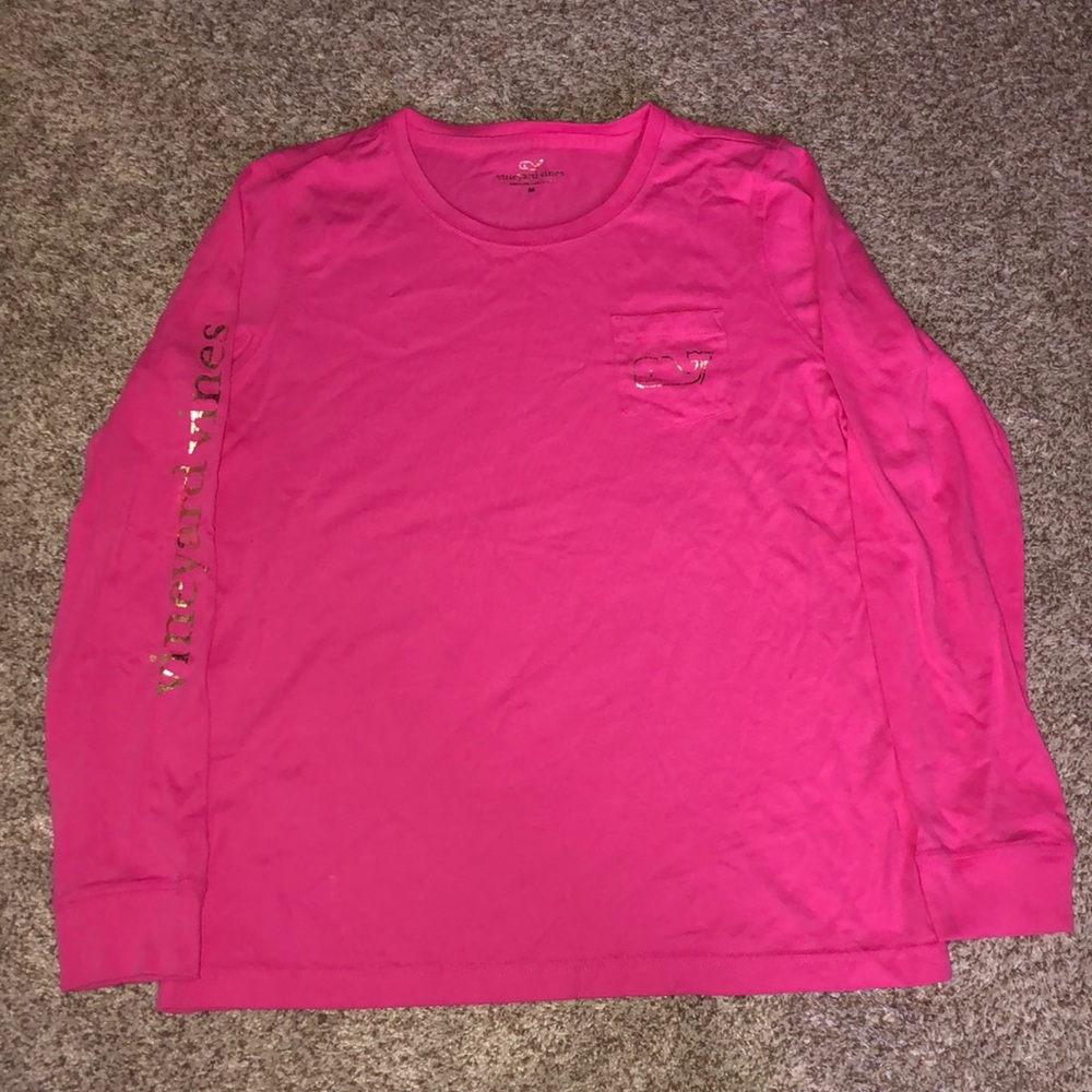 Pink Long Sleeve Vineyard Vines Tee